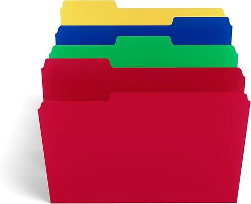 Staples Heavyweight File Folders, 3-Tab, Letter Size, Assorted Colors, 72/Carton (TR10741-CCVS) in Saudi Arabia