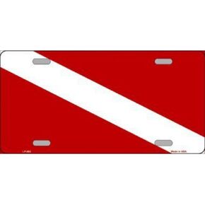 Diving Flag Novelty Metal License Plate Tag LP-082