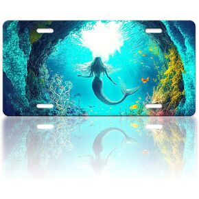 Adventure Awaits Mountains License Plate Cover Mountain License Plate Explorer Funny Stainless Steel Car Decoration Accessory Vanity Tag for Us Canada Standard Holder for Men Women12.2" X 6.2" Gift in Kuwait