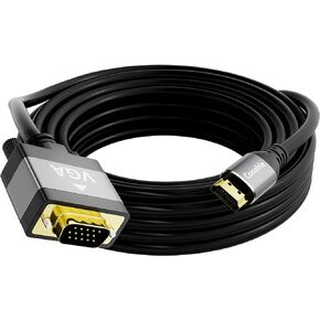 كابل HDMI إلى VGA بطول 10 أقدام، كابل HDMI أحادي الاتجاه (المصدر) إلى VGA (العرض)، سلك ذكر إلى ذكر أسود، موصلات مطلية بالذهب، أغلفة من الألومنيوم، للكمبيوتر الشخصي، سطح المكتب، الكمبيوتر المحمول، الشاشة، جهاز العرض، HDTV، Xbox