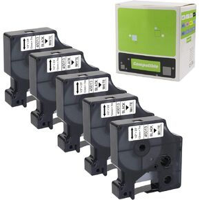 7-Pack Replace DYMO D1 Label Tape 45010 45013 45016 45017 45018 45019 45021 D1 Refills Compatible DYMO LabelManager 160 280 420P PnP 220P 360D 450 210D, 1/2" W x 23’ L, 12mm x 7m