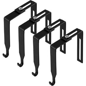 4 Pcs Adjustable Cubicle Hangers Over Door Hook Metal Black Cubicle Hooks Picture Hanger Door Mirror Hooks Office Cubicle Whiteboard Hanger