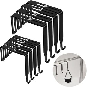 مجموعة شماعات تقسيم عالمية قابلة للتعديل، خطاطيف مرآة باب معدنية سوداء، تم تعديلها لتناسب الألواح بسُمك 1 3/8 بوصة إلى 3 1/2 بوصة للسبورة البيضاء للمكتب (8 عبوات) in Kuwait