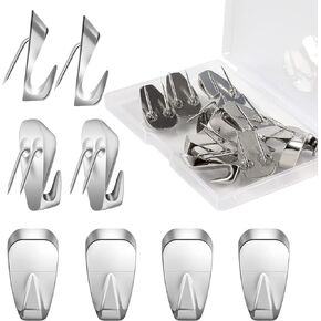 LUTER 15pcs Metal Cubicle Hooks, Fabric Wall Hooks Cubicle Hangers Push Pin Hangers Decorative Picture Hook for Hanging Picture Office Home Kitchen Supplies (Sliver)