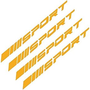 4PCS Car Wheel Decals Stickers,Self Adhesive Reflective Car Wheel Rim Decal Stripes Universal Racing Letter Rim Sticker Night Warning Decoration Stickers,White