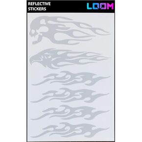 Reflective Sticker Pack (Gray)- Self-Adhesive Reflective Stickers for Helmet, Bike, Motorcycle, Car & ATVs - Durable Reflective Decals for Nighttime Safety - Bike Reflectors Stickers