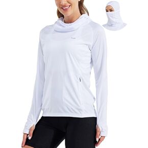 Willit Women's Sun Protection Hoodie UPF 50+ Fishing Hiking Shirt Long Sleeve SPF UV Shirt with Face Mask Lightweight in Kuwait