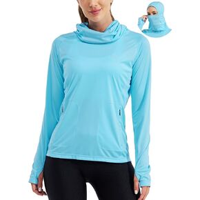 Willit Women's Sun Protection Hoodie UPF 50+ Fishing Hiking Shirt Long Sleeve SPF UV Shirt with Face Mask Lightweight in Saudi Arabia