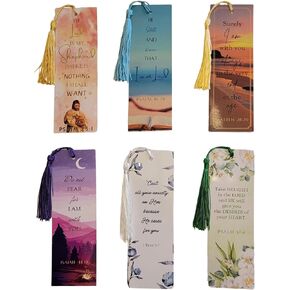 NC Set of 12 Bible Verse Bookmarks with Prayers - 6 Unique Designs with Matching Tassels - 5x15cm, Inspirational, Spiritual & Religious Christian Bookmarks, Perfect for Gifts in Saudi Arabia