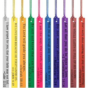 Laumoi 10 Pieces Christian Leather Bookmark for Women Men Leather Handmade Bible Bookmarks Christian Gifts for Book Lovers Church Book Club Supplies(Simple,Black)