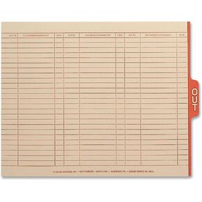 Smead End Tab Out Guides with Printed Form, 1/5-Cut Tab Center Position, Legal Size, Manila, 100 per Box (63910)