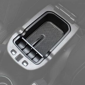 YOCTM Compass Center Console Tray Armrest Secondary Glove Storage Box Center Console Organizer for 2022 2023 Jeep Compass Black Interior Accessories (Armrest Box)