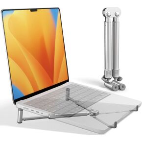 Laptop Riser - Premium Cooling Stand, Portable Laptop Stand for 12-17.3" Compatible with All Laptops MacBook Pro Air, Ideal Travel Ergonomic Compact Aluminum Adjustable, Foldable Laptop Stand