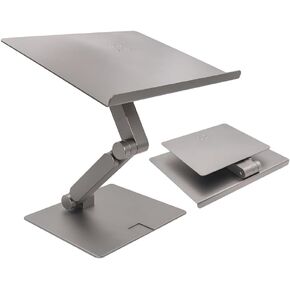 MT2 Adjustable Laptop Stand for Desk, Foldable Aluminum Laptop Holder Stand, Standing Laptop Stand Riser, Compatible with MacBook/All Laptops and Tablets Up to 17.3 inch (Black, Reguler)