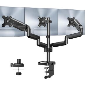 MOUNT PRO Triple Monitor Mount, 3 Monitor Desk Arm fits Three Max 27" LCD Computer Screens, up to 17.6lbs Each, Premium Gas Spring Monitor Stand with Tilt Swivel Rotation, Vesa Mount 75x75,100x100