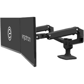 Ergotron - ذراع شاشة LX مزدوج، حامل مكتب VESA - لشاشتين يصل حجمهما إلى 27 بوصة، وزن كل منهما 7 إلى 20 رطلاً - أسود غير لامع