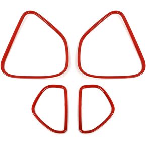 Linskip Audio Door Speaker Rings Compatible with Chrysler 300 & Dodge Charger 2011-2023, Charger Audio Door Speaker Trim, Charger Interior Accessories(red)
