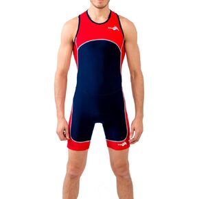 Men's Prima Race Trisuit - Tri Suits - Trisuits Triathlon Men - Navy Red White
