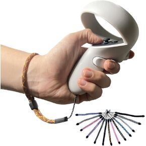 Improved Replacement Wrist Wraps for Oculus Quest 2 Gen Controller, Professional Wrist Lanyards with Resin White Stopper, Replacement Adjustable Hand Straps for Oculus Controller（BF）