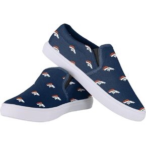 FOCO Women's NFL Team Ladies Repeat Logo Slip on Canvas Shoes