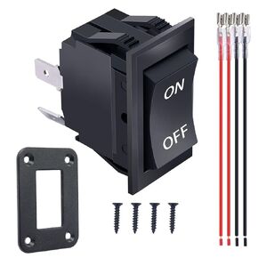 weideer 12V Switch ON/Off with Panel 4Pin Rocker Switch DPST Trailer Camper Light Toggle Switch with Wires