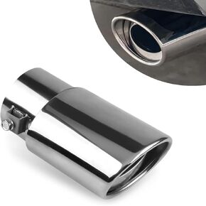 Pack-1 Stainless Steel Exhaust Tip, Straight Type Tailpipe Muffler, Automobile Modification Supplies, Universal for Most Cars, Trucks and Vans (Black)