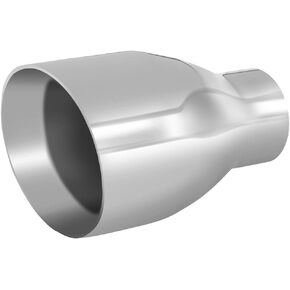 TriTrust Exhaust Tip, 2.5 Inch Inlet, 4.5'' Outlet 7'' Long Muffler Tip, Powder Coated Black Stainless Steel Truck Car Tail Tip, Weld On 2.5'' Outer Diameter Tailpipe, 2.5"ID x 4.5"OD x 7"L