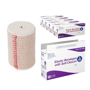 Dynarex Elastic Bandages with Self-Closure, Outstanding Compression and Stretch, Latex-Free Elastic Bandages with Velcro Closure, 3" x 5 yds, 1 Case of 50 Elastic Wrap Bandages (5 Boxes of 10)
