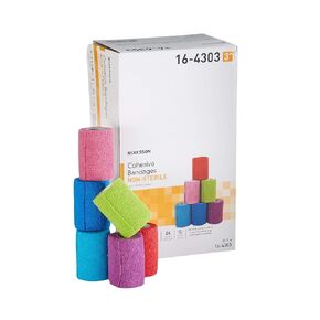 McKesson Elastic Cohesive Bandage, Multi-Color, Non-Sterile, 3 in x 5 yds, 1 Count, 24 Packs, 24 Total