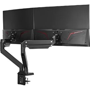 AVLT Dual 17"-43" Monitor Arm Desk Mount with 15" Laptop Tray and USB-C Docking Station, HDMI 4K60Hz, USB-A 5Gbps, Ethernet, 100W PD, Fits Two Flat/Curved Monitor - Black