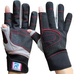 RainRider Sailing Gloves for Men Women Long Finger Fishing Boating Kayaking Surfing Dinghy Canoe Padding and Water Sports, Leather in Palm to Enhance Gripping