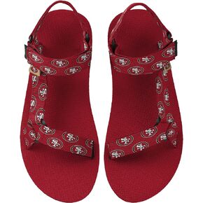 FOCO Women's NFL Team Ladies Repeat Logo Strap Sandal