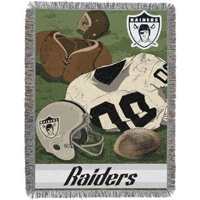 Northwest NFL Las Vegas Raiders Unisex-Adult Woven Tapestry Throw Blanket, 48" x 60", Vintage
