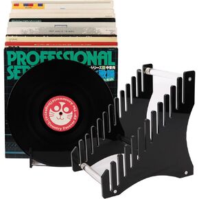 It's great for single LPs vinyl storage, stepped acrylic display rack for record collectors, stores, homes, art spaces, holds up to 12 records (Transparent)