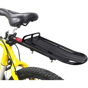 Retractable Bike Cargo Rear Rack Adjustable Alloy Bicycle Carrier 22lbs Capacity Mountain Bike Mount Cycle Rear Seat Post Rack Aluminum Alloy Bicycle Luggage Carrier Rear Rack