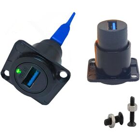 USB 3.0 D Panel Mount Solderless Connector USB 3.0 Female to Female Coupler Socket Pass Through Adapter Speed 5Gbps for Audio Video Optoelectronic Network Equipment