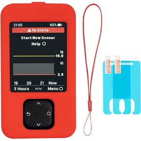 Dexcom G7 Receiver Case with Lanyard and 2PCS Screen Protector (Red)