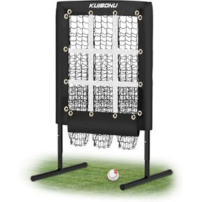 شبكة رمي 9 فتحات مع منطقة هجوم، هدف رمي لرماة البيسبول والكرة اللينة | 3 مستويات ارتفاع قابلة للتعديل | قاعدة فولاذية متينة | تتضمن كرة تدريب الإبريق وحقيبة حمل in Kuwait