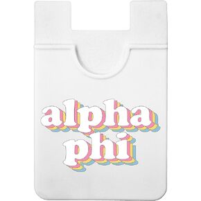 Sorority Shop Alpha Phi Koala Pouch - Retro Design Card Holder for Phone Case- Phone Wallet Stick On - Ultra-Thin and Lightweight Phone Case Wallet - Holds Cards and Cash