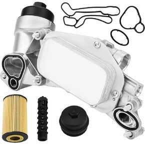 Replace OEM 93186324 Engine Oil Cooler Filter Housing Assembly Adapter Kit with Gaskets Cap Filter Insert for Buick Cascada/Encore, Chevrolet Aveo/ Aveo5/ Cruze/Cruze Limited/Malibu/Sonic/Trax