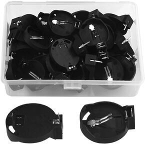 WMYCONGCONG 30 PCS CR2032 CR2025 Coin Button Cell Battery Holder Case, Black