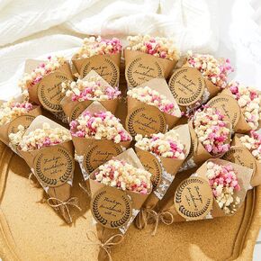 30 Pcs Mini Dried Flower Bouquet Magnet Bulk Wedding Favors for Guests Baby Shower Favors Guest Gifts Natural Dried Flowers Bundle Mother's Day Graduation Home Decoration DIY Crafts