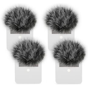 4PCS Windscreen/Pop Filter for Rode Wireless Go I (1st Gen) Microphones - Furry Mic Cover for Wind & Ambient Noise Reduction (Rode Wireless Go I, Black)