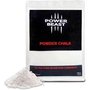 POWER BEAST Powder Chalk Gym 300 Gr-10.58 Oz, Gym Chalk, Magnesium Carbonate for Better Grip, Weightlifting, Rock Climbing, Gymnastics, Bouldering, Weightlifting, Pool Billiards.