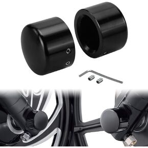 Motorcycle Front Axle Nut Covers Cap Fit for Harley Touring Electra Road Street Glide Softail Dyna Sportster 883 2008-Later (Black)