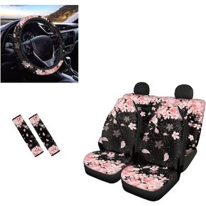 Southwestern Native American Car Seat Covers with Steering Wheel Cover Seatbelt Pads Full Set of 7,Fits Most SUV Sedan Truck