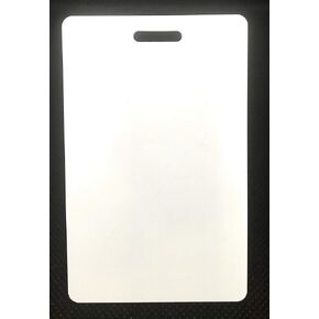 100 Blank White PVC Plastic Photo ID Vertical Slot Punch Card 30Mil