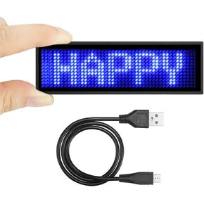 LED Name Badges, OUHL Upgraded Name Tag Cellphone Programmable Rechargeable Business Badges with Magnet Pin Mount Multicolored Not RGB