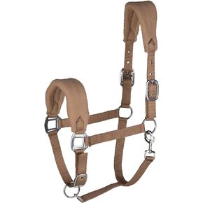 Horze Kiel Adjustable Horse Halter with Fleece Padding - Black - Cob