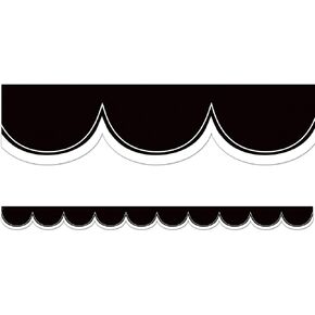 Teacher Created Resources Black with White Scalloped Die-Cut Border Trim